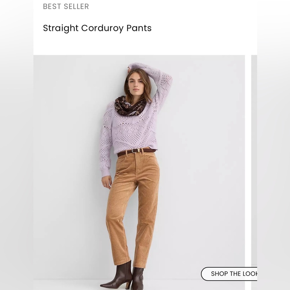 LOFT High Rise Petite Straight Corduroy Pants in Perfect Camel - NWT 🌟